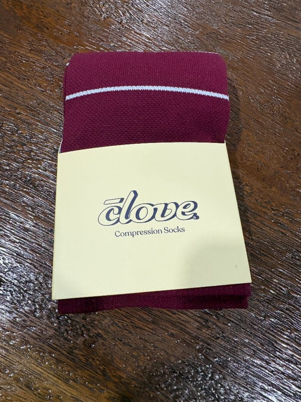 Clove Compression Socks Knee High Maroon Stripe sz Small S Comfy NEW